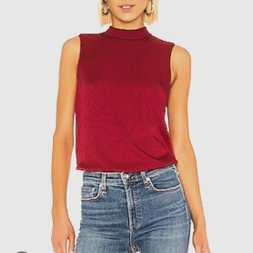 NWT  Rag & Bone Letti Jacquard Sleeveless blouse,  in Radish Pink, Size mall